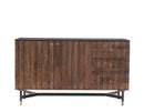 The Fox & Roe Nashville Buffet in Distressed Walnut Finish with Black Granite Top