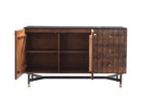 The Fox & Roe Nashville Buffet in Distressed Walnut Finish with Black Granite Top