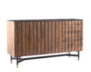 The Fox & Roe Nashville Buffet in Distressed Walnut Finish with Black Granite Top