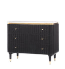 The Fox & Roe Houston Console in Washed Black Finish with Marble Top