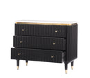 The Fox & Roe Houston Console in Washed Black Finish with Marble Top