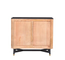 The Fox & Roe Nashville 3 Drawer Chest in Distressed Walnut Finish with Black Granite Top