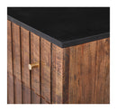 The Fox & Roe Nashville 3 Drawer Chest in Distressed Walnut Finish with Black Granite Top