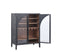 The Fox & Roe Hattie 2 Door Bar Cabinet in Sandblasted Black & Walnut Finish