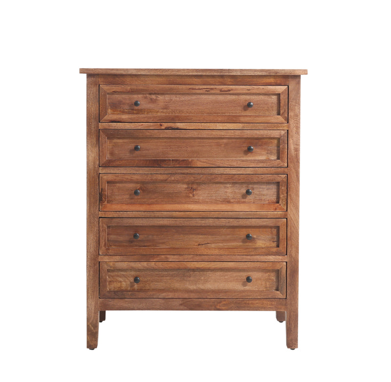 The Fox & Roe Marbon 5 Drawer Chest in Tahoe Brown Finish