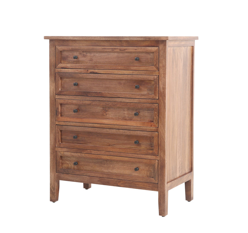 The Fox & Roe Marbon 5 Drawer Chest in Tahoe Brown Finish