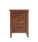 The Fox & Roe Marbon 3 Drawer Nightstand in Tahoe Brown Finish