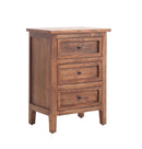 The Fox & Roe Marbon 3 Drawer Nightstand in Tahoe Brown Finish