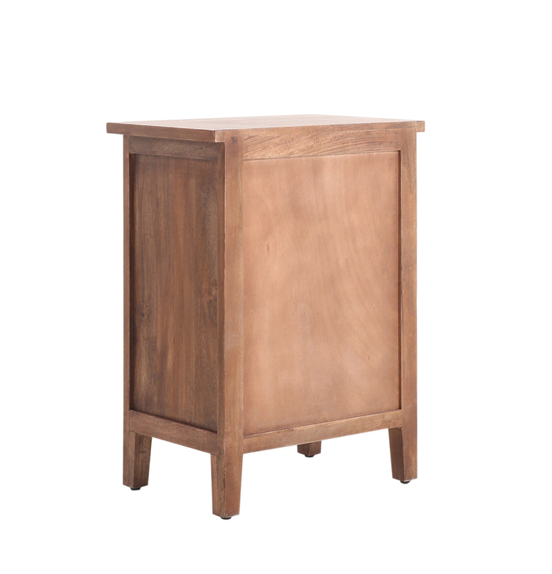 The Fox & Roe Marbon 3 Drawer Nightstand in Tahoe Brown Finish