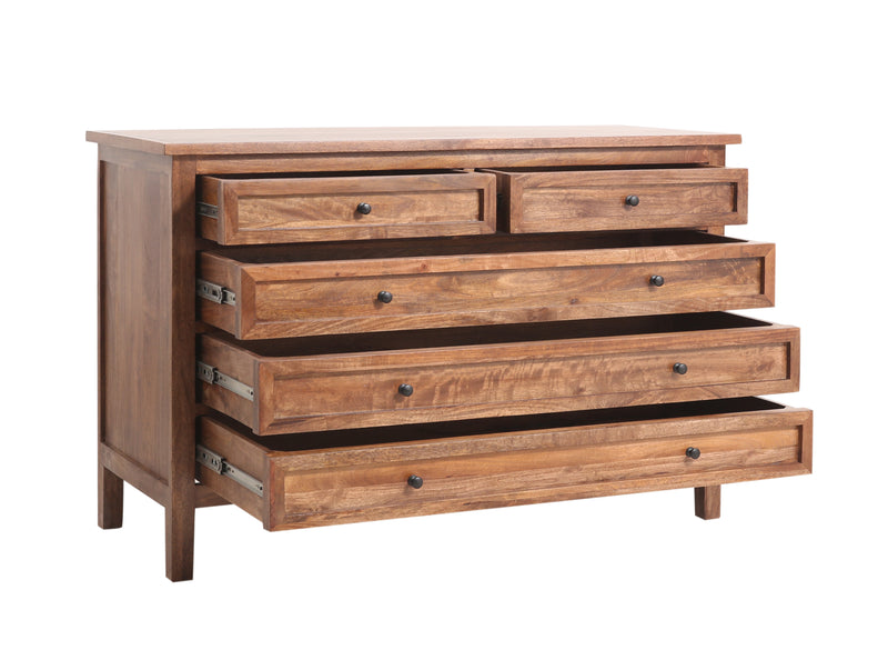 The Fox & Roe Marbon 5 Drawer Dresser in Tahoe Brown Finish