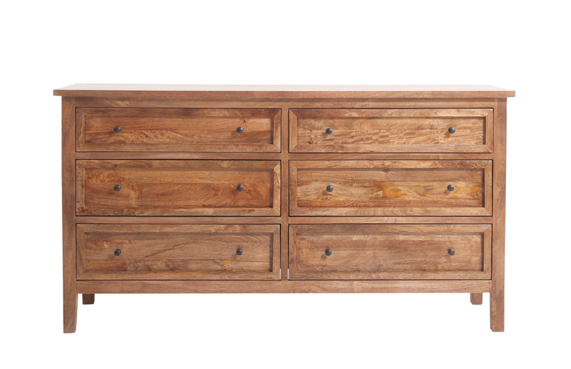 The Fox & Roe Marbon 6 Drawer Dresser in Tahoe Brown Finish