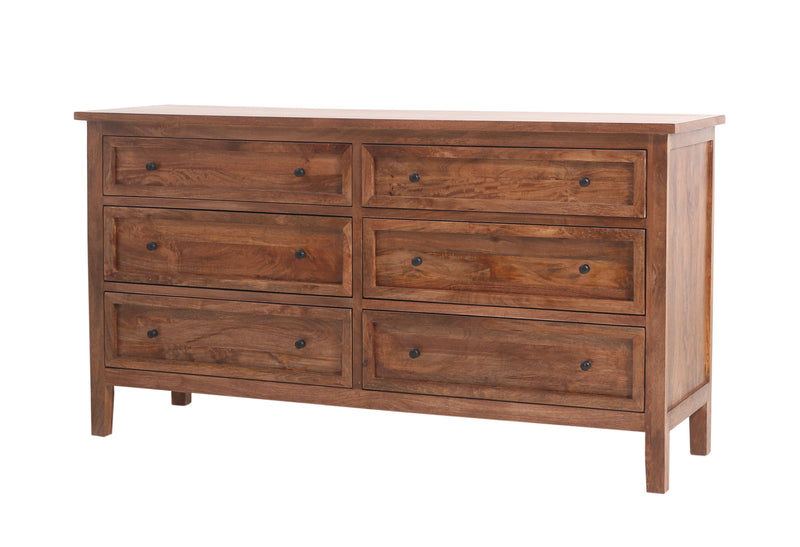 The Fox & Roe Marbon 6 Drawer Dresser in Tahoe Brown Finish