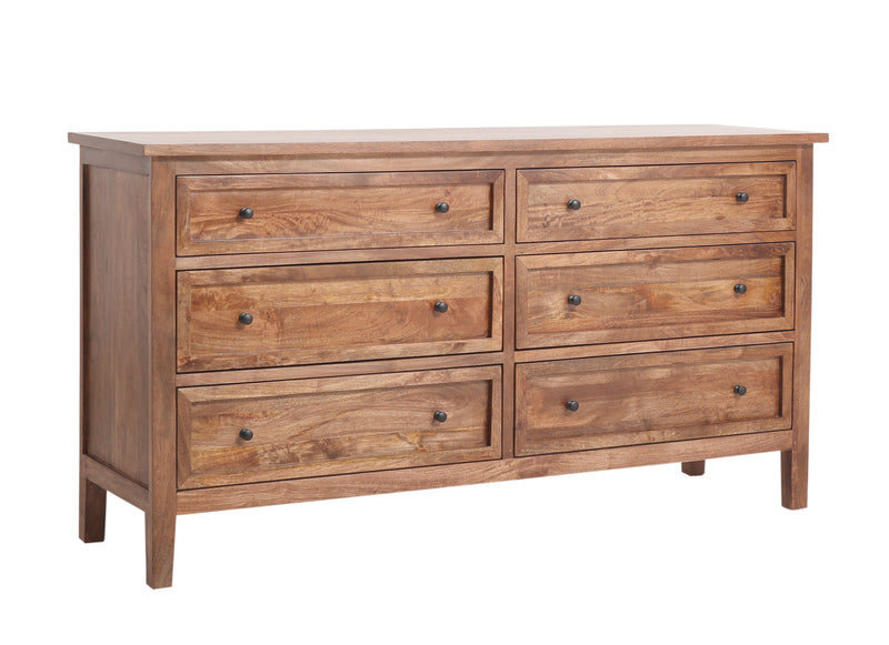 The Fox & Roe Marbon 6 Drawer Dresser in Tahoe Brown Finish