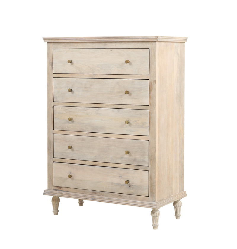 The Maison 5-Drawer Narrow Dresser in Olive Wash Finish