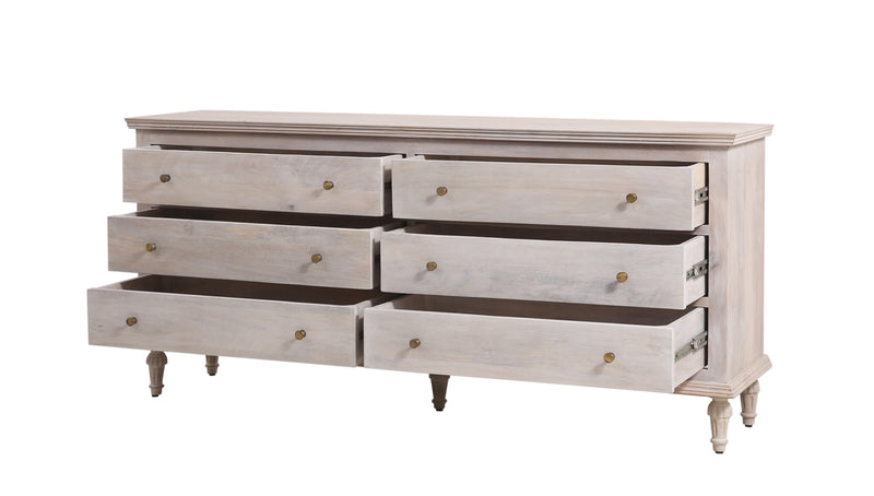 The Maison 6-Drawer Dresser in Olive Wash Finish