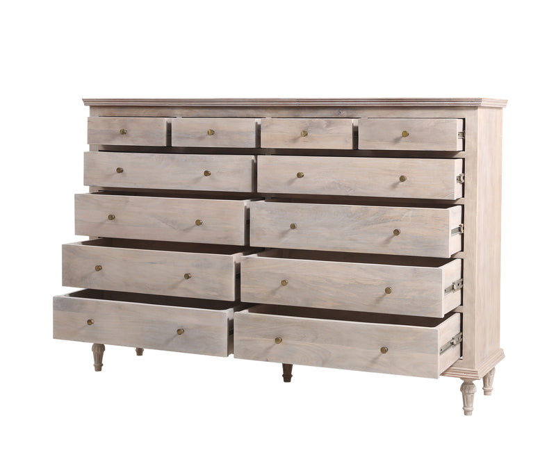 The Maison 12-Drawer Dresser in Olive Wash Finish