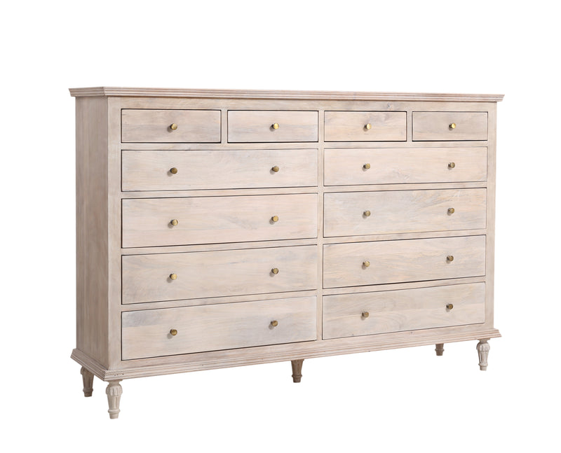 The Maison 12-Drawer Dresser in Olive Wash Finish