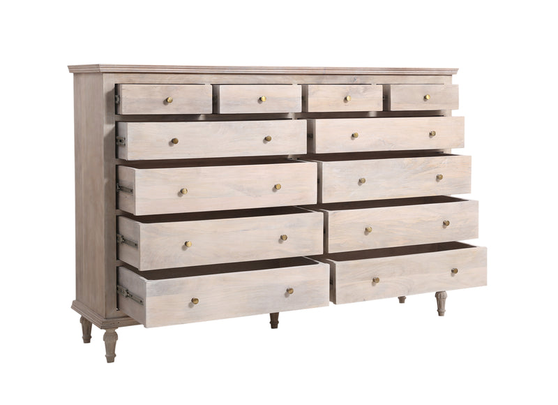 The Maison 12-Drawer Dresser in Olive Wash Finish