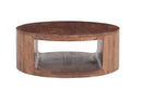 The Oslo Open Round Coffee Table in Tahoe Brown Finish