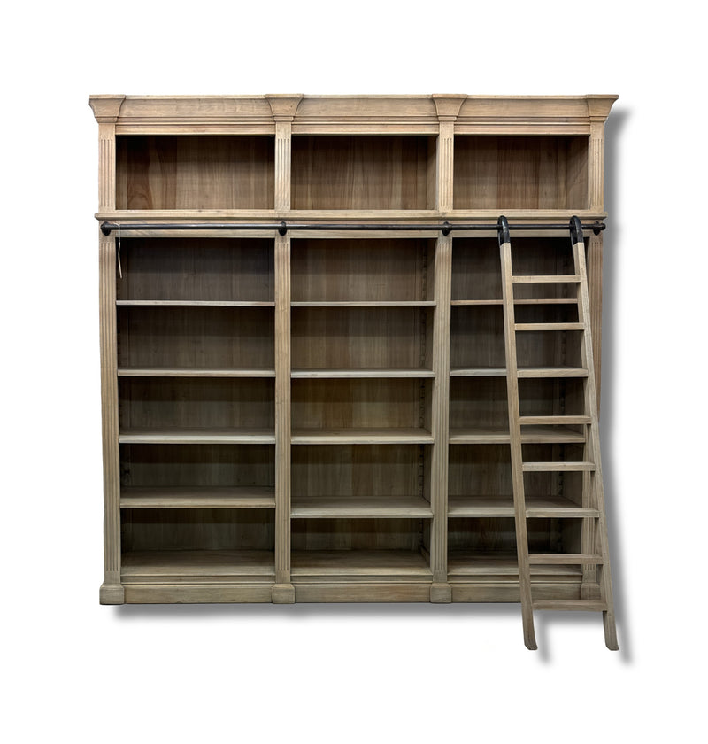 The Warren Open 3 Column Bookcase in Driftwood Finish