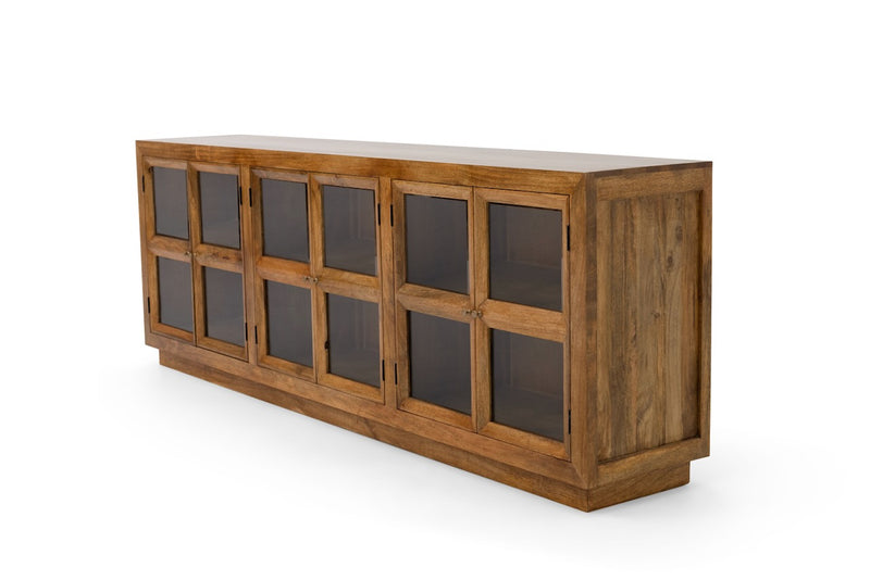 The Delma 6 Door Glass Sideboard (2 Finish Options)