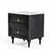 The Fox & Roe Fern 2 Drawer Night Stand with Marble Top in Sandblasted Black Finish