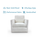 The Kristen Track Arm Swivel Accent Chair in Nomad Snow