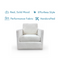 The Kristen Track Arm Swivel Accent Chair in Nomad Snow