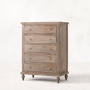 The Fox & Roe Maison 5 Drawer High Boy Chest of Drawers in Sandblast Salvage Grey Finish