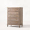 The Fox & Roe Maison 5 Drawer High Boy Chest of Drawers in Sandblast Salvage Grey Finish