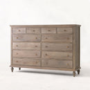 The Fox & Roe Maison 12 Drawer Dresser in Sandblast Salvage Grey Finish