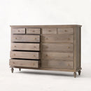 The Fox & Roe Maison 12 Drawer Dresser in Sandblast Salvage Grey Finish