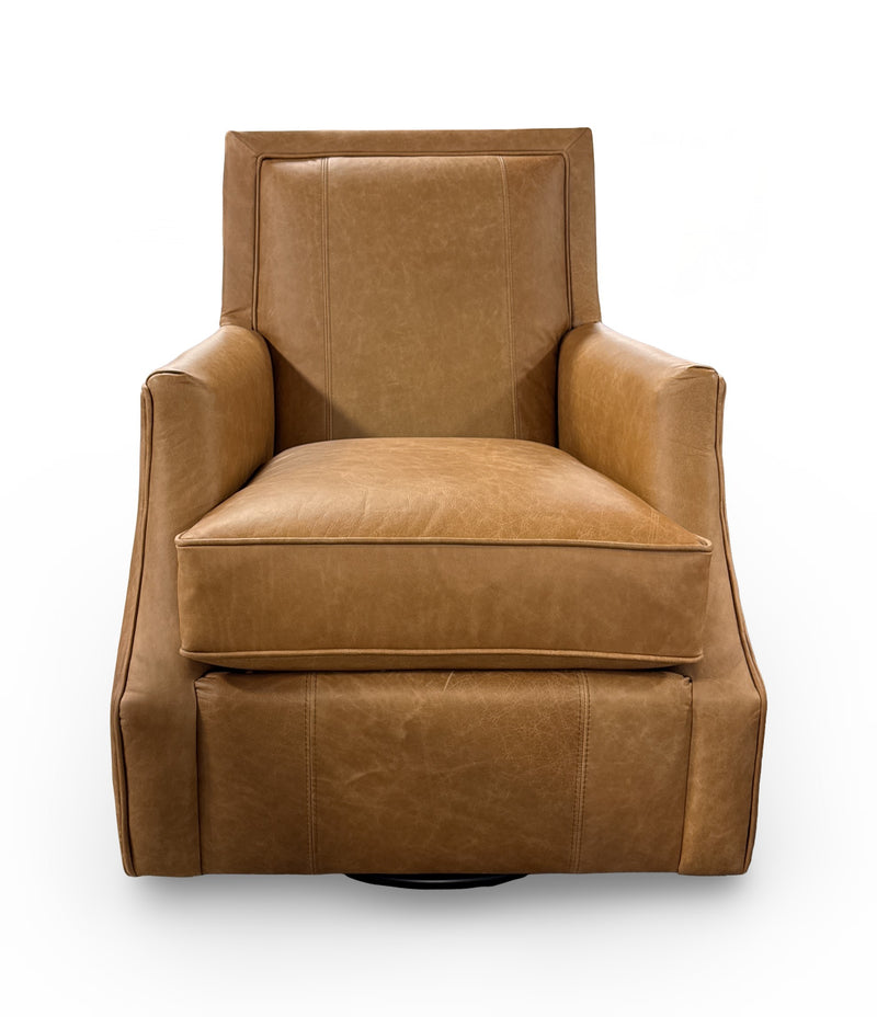 Mayo 2325L43 Leather Swivel Glider Chair in Vacchetta Amber