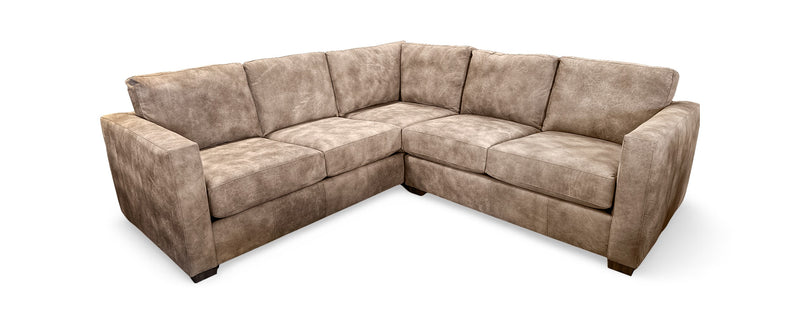 Mayo 2424L75, 2424L34 Leather 2pc Sectional in Open Range Brokenstone