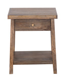 The Amara Side Table w/ Drawer in Wire Brush Antique Finish