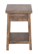 The Amara Side Table w/ Drawer in Wire Brush Antique Finish