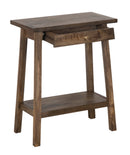 The Amara Tall Side Table w/ Drawer in Wire Brush Antique Finish