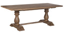 The Artesia 7' Dining Table with Trestle Pedestal Base in Vintage Finish