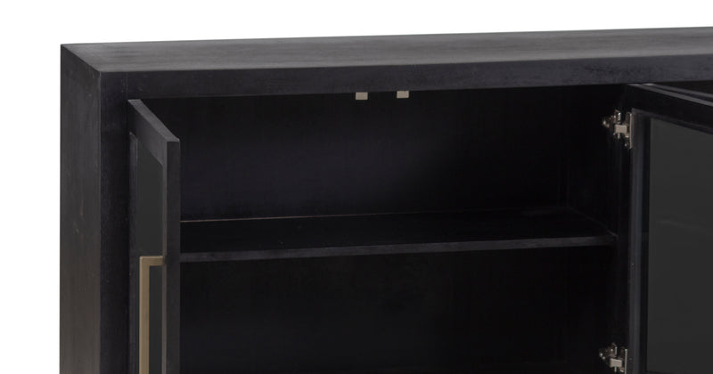 The Fox & Roe Bodhi Media Console in Matte Black Wash