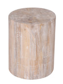 The Drum End Table in Limewash Finish