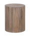 The Fox & Roe Drum End Table in Salvage Grey Finish