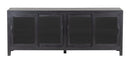 The Fox & Roe Folsom Glass Media Console in Matte Black Wash