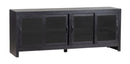 The Fox & Roe Folsom Glass Media Console in Matte Black Wash