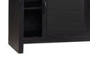 The Fox & Roe Folsom Glass Media Console in Matte Black Wash