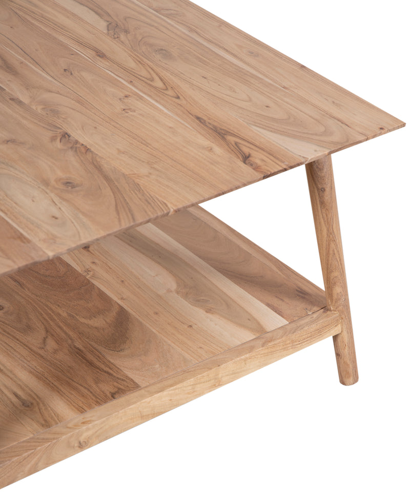 The Portola Square Coffee Table 32" in Oxy Acacia Natural Finish