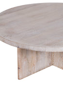 The Fox & Roe Cayman Round Coffee Table in Sandblasted Limewash Finish