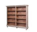 The Fox & Roe St. James Panel Double Shelving in Antiqued Grey Finish