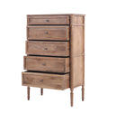 The Fox & Roe Hugo Bedroom Collection 5-Drawer Chest in Washed Walnut Finish