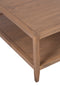 The Fox & Roe French Contemporary Square Coffee Table in Red Oak with Oak Veneer Top and Grey Wash Oak Finish