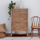 The Fox & Roe Hugo Bedroom Collection 5-Drawer Chest in Washed Walnut Finish